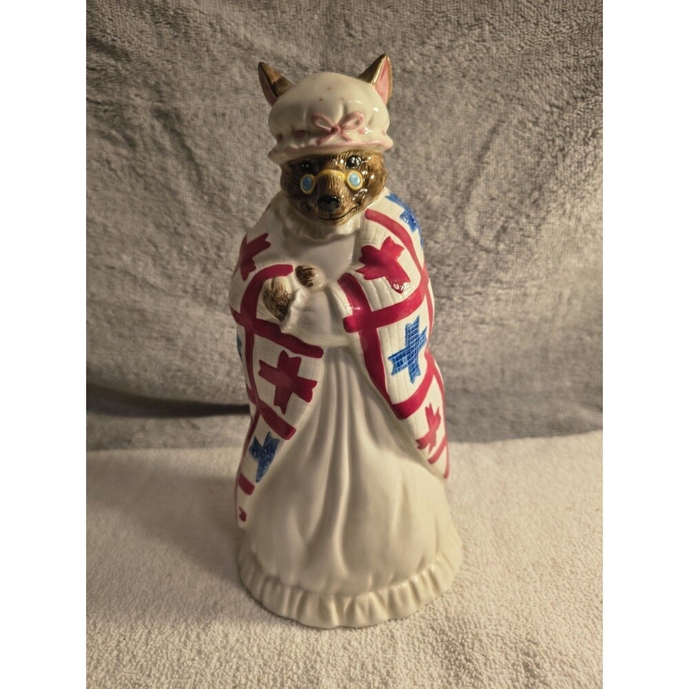 Vintage 1988 Schmid Gordon Fraser Big Bad Wolf Granny Coin Bank Ceramic Red...